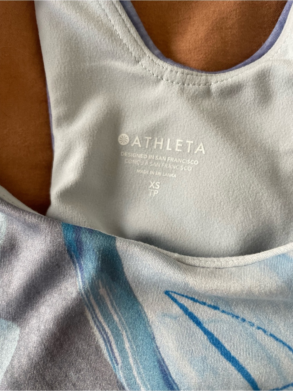 Athleta Abstract Brushstroke Tank Top - Blue & Gray - Picture 3 of 3